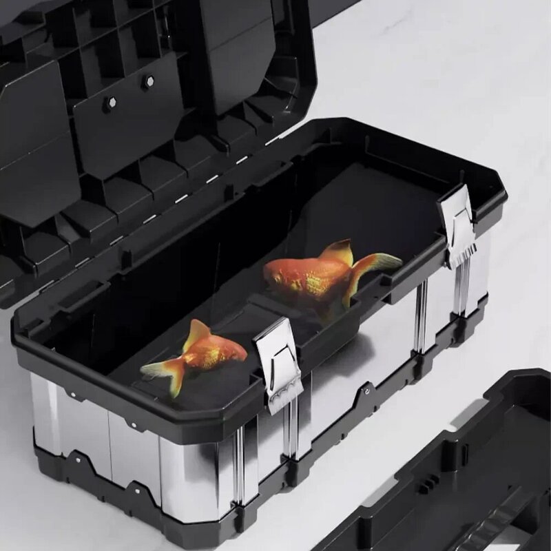 Multi-layer Portable Vertical Section Stainless Steel Furniture Supplies Large Capacity Tool Box Suitcase Tool Storage 2024 New