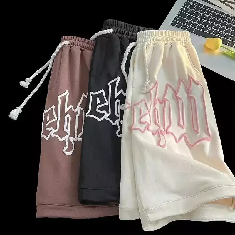 Summer Europe And America 2024 New Men's And Women's Shorts Street Retro Basketball Casual Loose High Street Brand Sweatpants