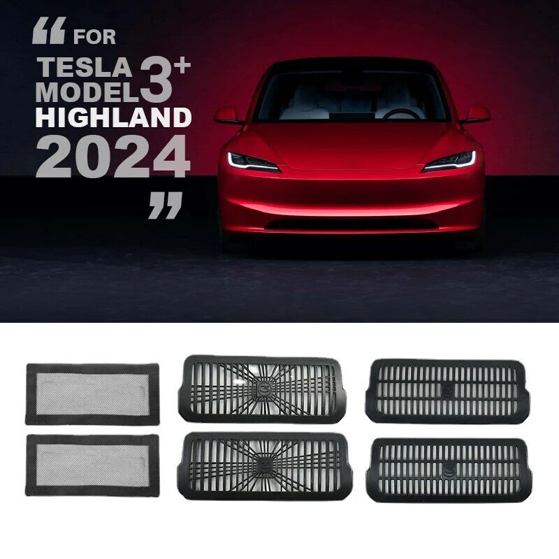 Cubierta protectora para rejilla de ventilación trasera del asiento, accesorio antibloqueo para Tesla modelo 3 Highland, 2024
