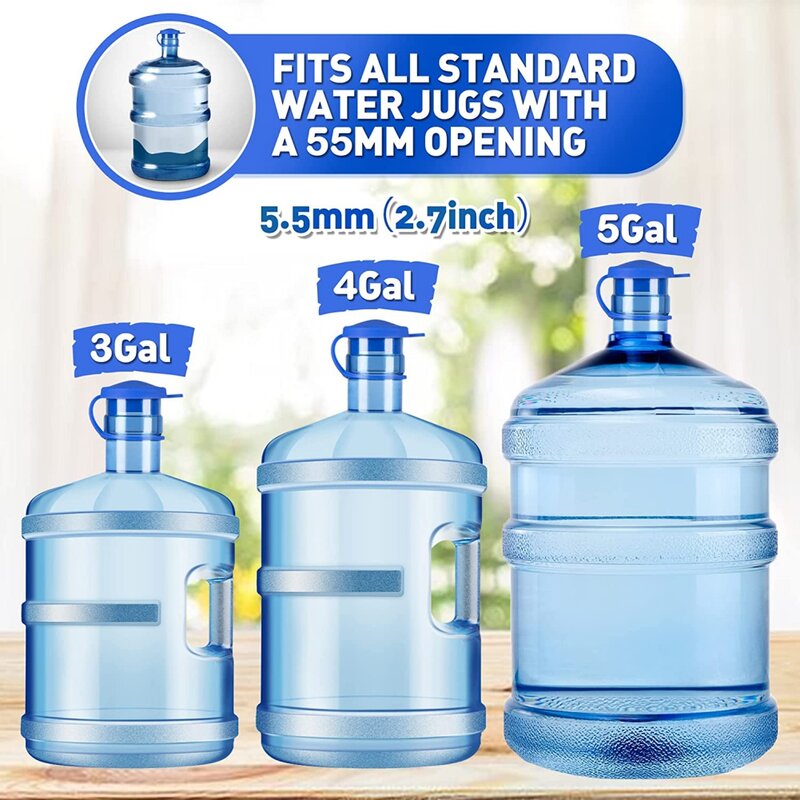 5 Gallon Water Jugs Cap Non-Spill Bottle Caps with Inner Plug Durable Thick Reusable Silicone Water Bottle Cover Drinking Bucket