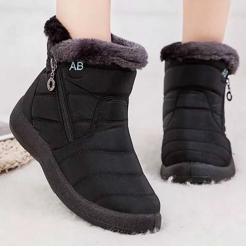 Botas de neve impermeáveis femininas, sapatos de inverno casual diário, leve, botins de algodão, novo, 2022