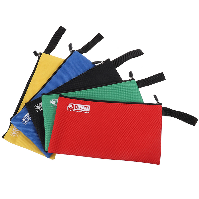 Bolsas multiusos de lona para herramientas, 5 piezas, de alta resistencia, con cremallera, organizadoras, de almacenamiento (colores surtidos)