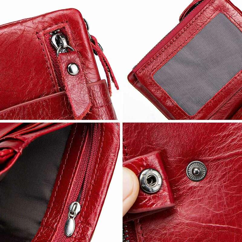 Genuine Leather Women Wallet With Coin Pocket Luxury Brand Multiple Slots Female Clutch Card Holder Fashion Ladies Small Purse