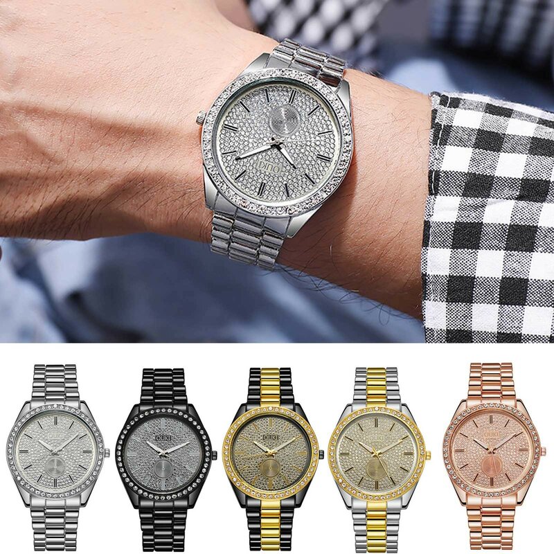 Fashion Mens Diamonds Casual Fashion Watch Strap Watch  Design For Gift Giving Steel Erkek Kol Satleri Quartz Watch relojes