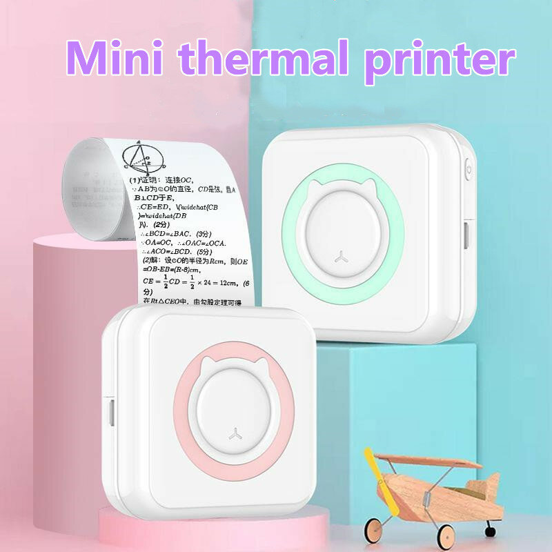 Meow-Mini Impresora térmica Portátil de etiquetas, papel de impresión sin tinta, inalámbrica, 200dpi, Android, IOS, 57mm