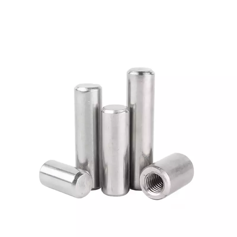 Aço inoxidável Rosca interna Cilíndrico Pin, Posicionamento e Fixação Pin, Cabeça chata, M3M4M5M6, 304