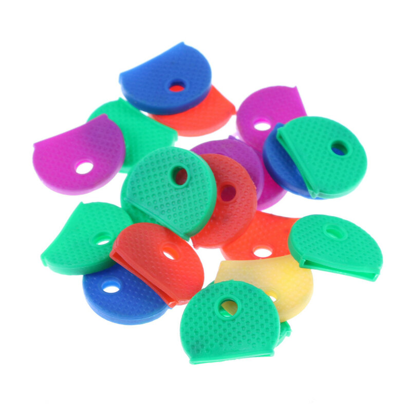 10 pz/20 pz colori assortiti PVC morbido colorato chiave superiore copre testa/Caps/tag/ID pennarelli misti Toppers portachiavi accessori