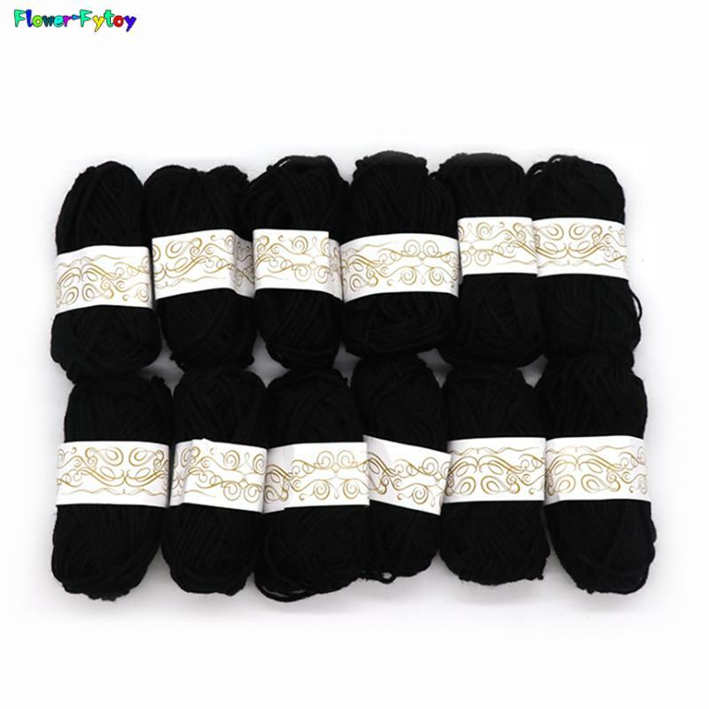 12 pçs feito à mão diy linha de lã de fio de tricô cachecol do bebê chapéu de espessura macia linha de fio de crochê para tricô