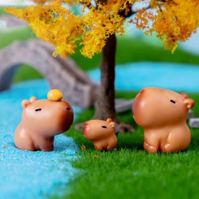 Hot Capybara simulasi Model hewan Mini Kapibare Action figure Figurine Dekorasi Rumah hadiah anak