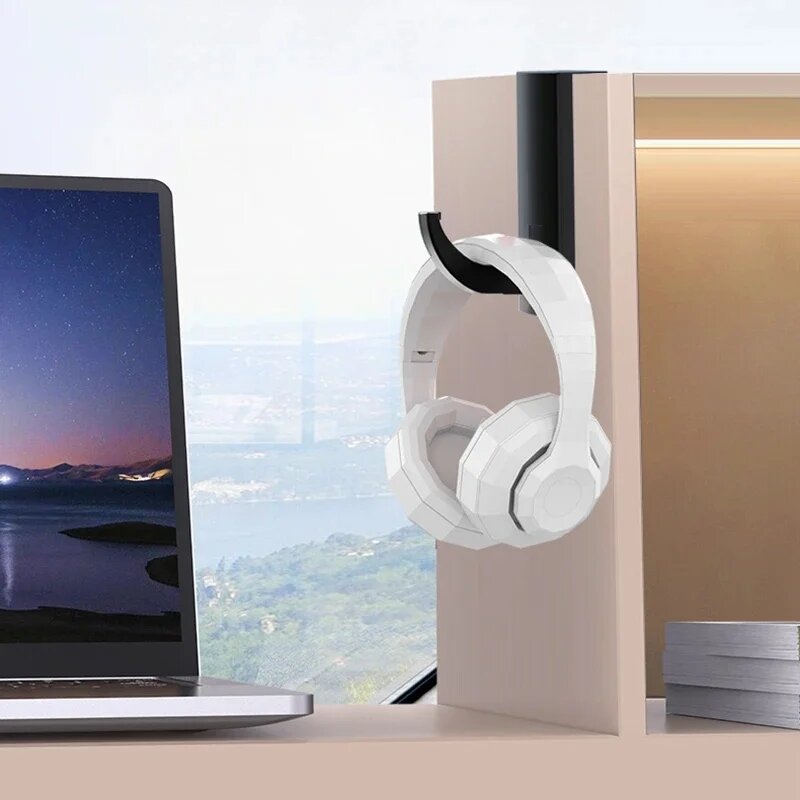 1 buah Headphone Universal berdiri Headphone Headset gantungan bebas lubang dipasang di dinding PC Monitor Earphone berdiri rak tempat kait