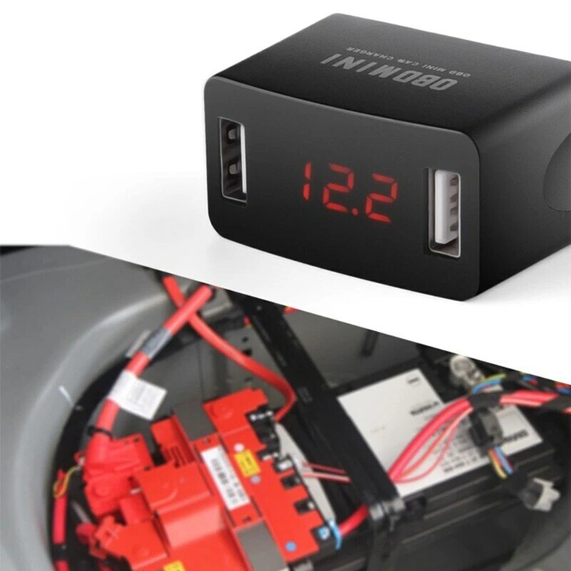 U90C Car Obd Charger with Voltage Monitoring Obd2 Charger Suitable for 12v/24v Models Dual Output Usb Interface Fast Charging