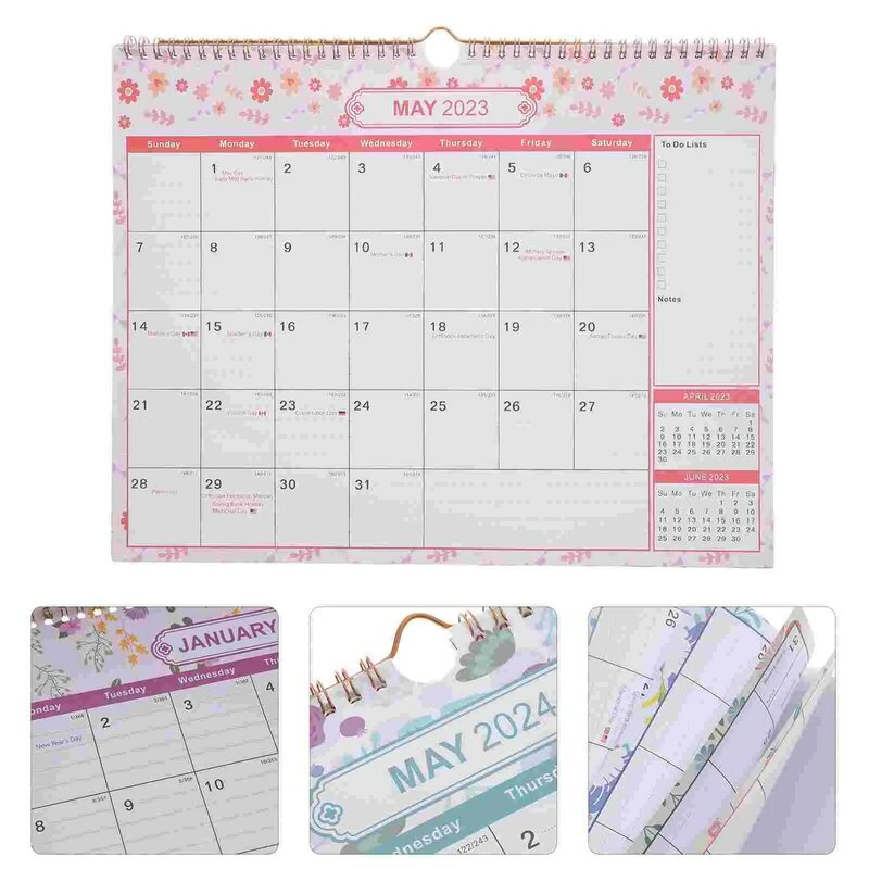 Calendar Wall Monthly Hanging Planner Office Schedule  Paper Year Academic Vertical Planning Note Desk Agenda Yearly