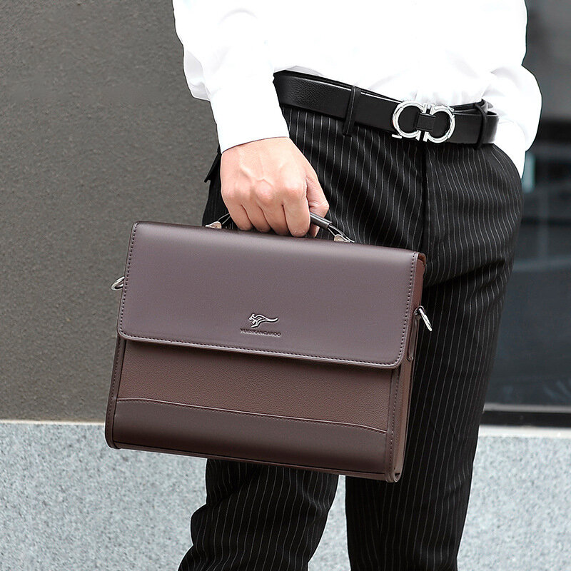 Skórzane teczki dla mężczyzn designerska torba biznesowa portfel w stylu torebki na ramię Ipad z kwadratową boczną torbą na ramię