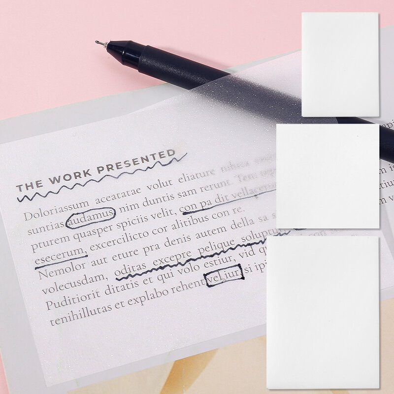 Bantalan Notebook lengket transparan Glitter yang bersinar 1-3 Pak buku catatan jelas Bookmark Buku baca perlengkapan sekolah alat tulis
