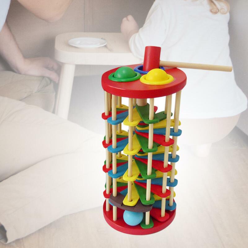 Ornamen mainan Desktop edukasi anak-anak, palu bangku pukulan, ornamen montesori untuk ruang keluarga kantor kamar tidur pesta