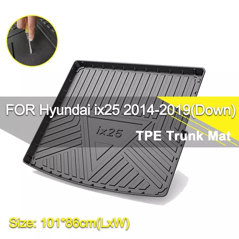 Автомобильный задний коврик для багажника резиновый ТПЭ водонепроницаемый нескользящий подкладка для груза аксессуары для Hyundai ix25 2014-2019 (вниз)