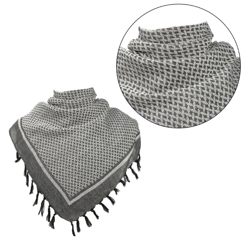 メンズ シェマグ スカーフ クーフィーヤ スクエア スカーフ タッセル付き 厚みのあるアラブスカーフ
