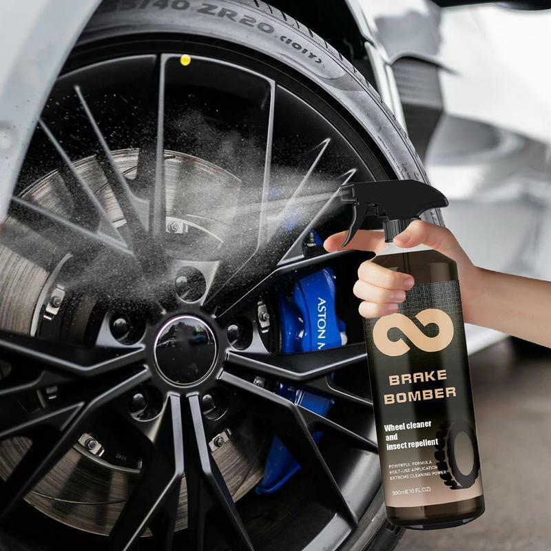Spray per la pulizia delle ruote 10.14oz efficace detergente per cerchioni e pneumatici agente per la manutenzione delle ruote disco freno rimozione della ruggine eliminazione del rumore