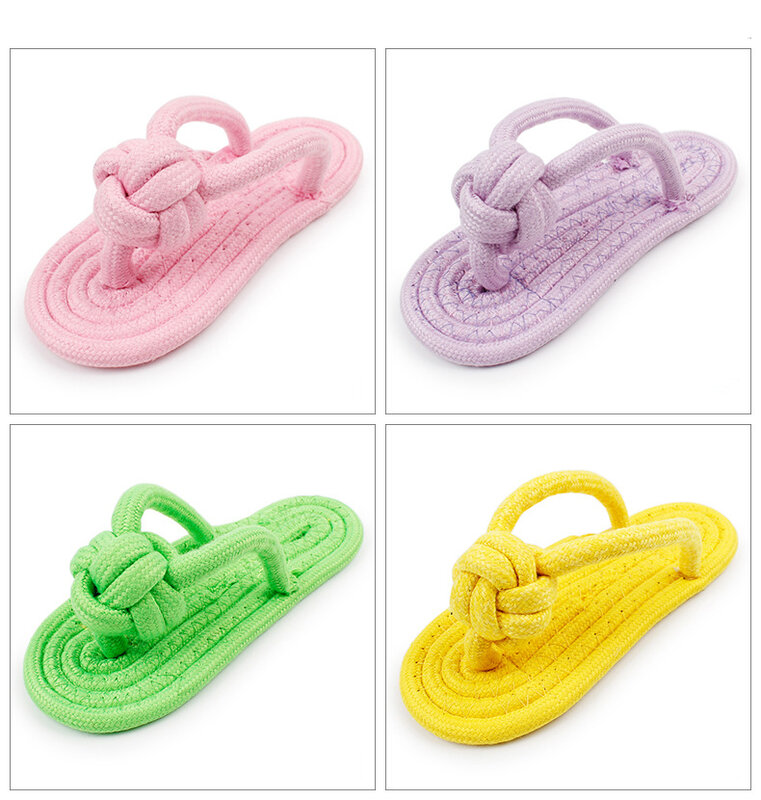 Pantofole tessute in corda di cotone pet dentizione knot toys Pet Dog masticare Knot Toy Pet Toy pulizia dei denti resistente al morso accessori da masticare