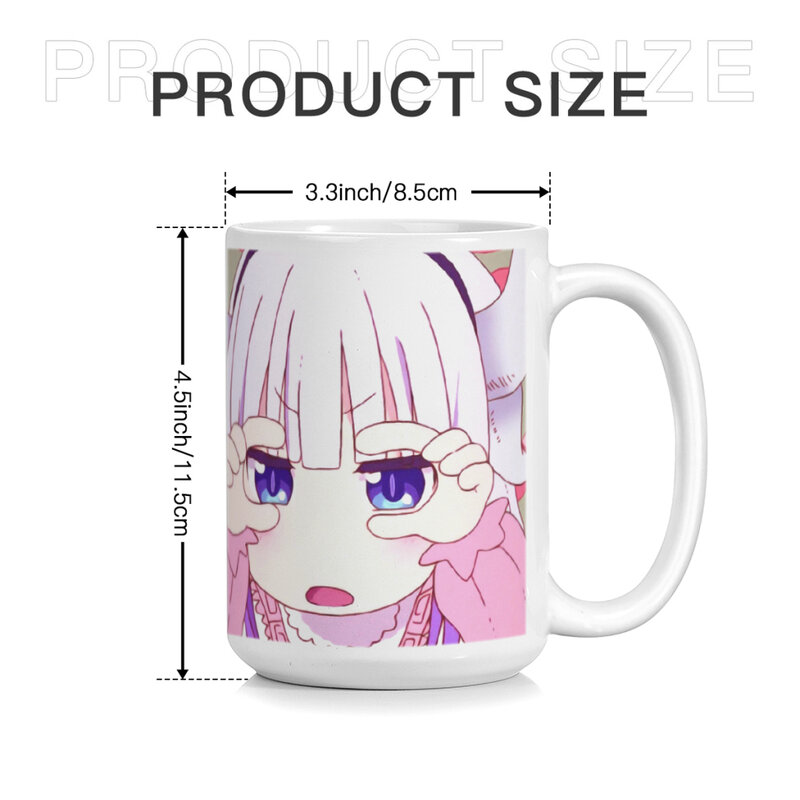 Cangkir kopi keramik imut, cangkir teh, cangkir susu, peralatan minum 15oz/430ML, kartun Anime merah muda, anak perempuan