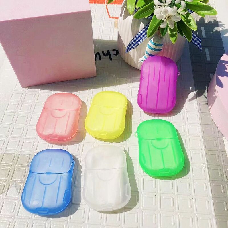20 pcs Portable Soap Sheets Hiking Dissolvable Disposable Soap Paper Mini Convenient Hand Washing Soap Adults
