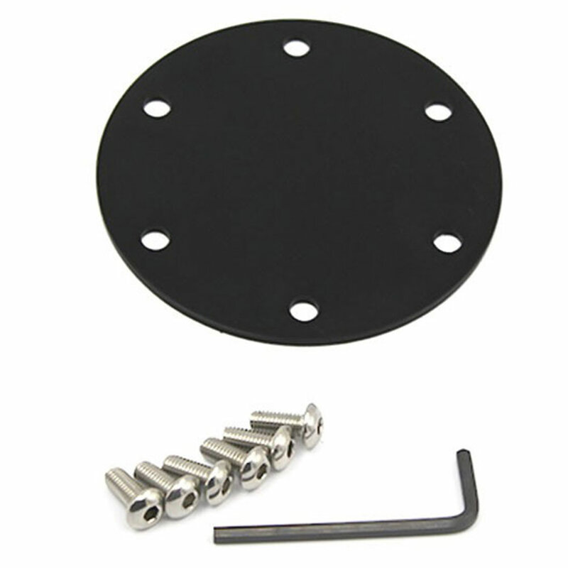 1 Set Universal Car Truck Steering Wheel Horn Cover Button Delete Plate Cover 6 Hole Aluminum Interior Replacement Part