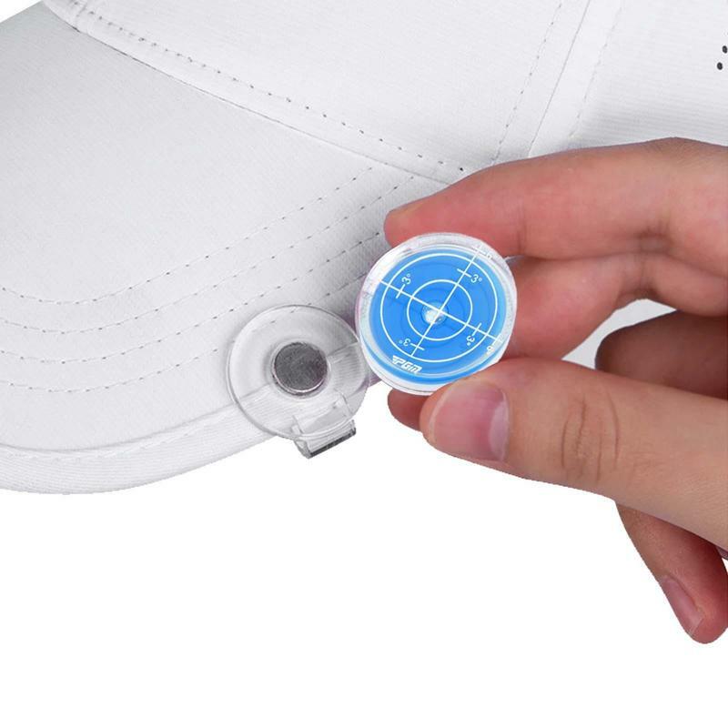 Marcador de pelota de lectura de nivel de Putting de pendiente de Golf, acoplable en zapatos de cinturón o sombrero con el Clip equipado, dos colores rosa y azul