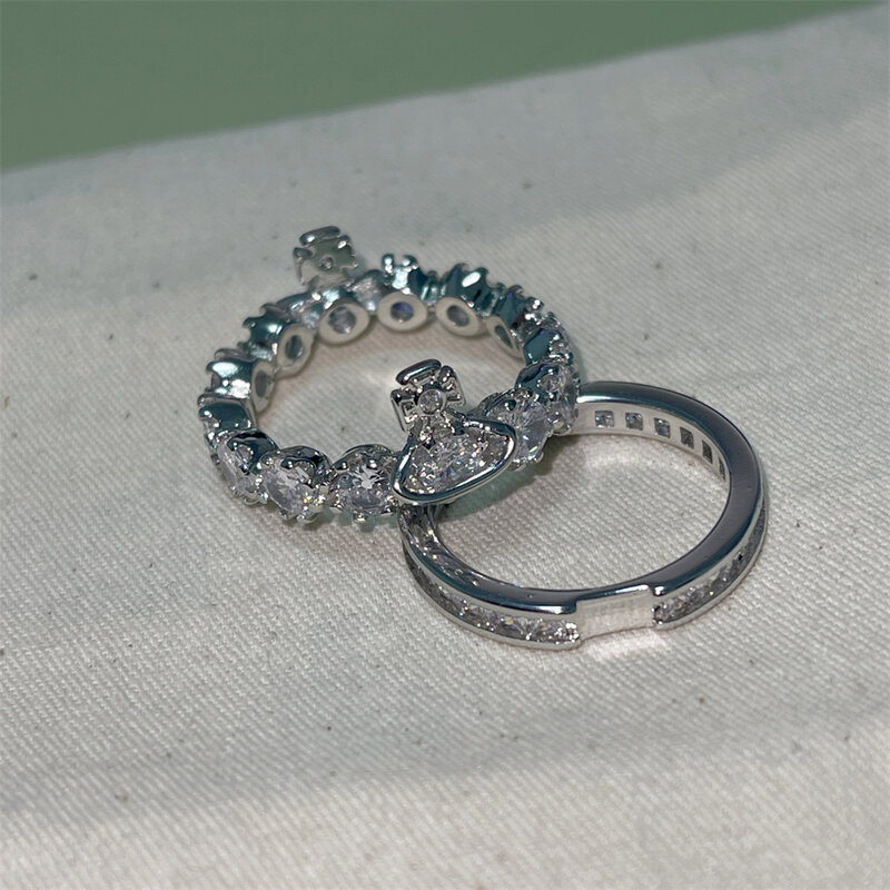 Vivienne классическое двухъярусное и съемное модное ювелирное изделие West, деревянное кольцо из стерлингового серебра 925 пробы, в офисном стиле для женщин