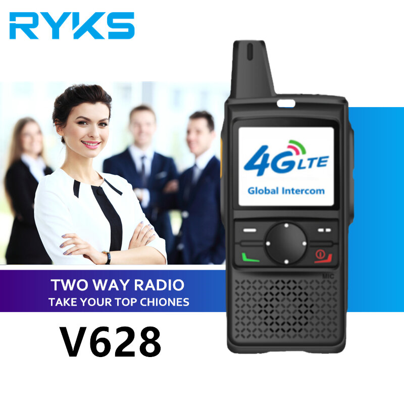Radio PoC kartu Sim pintar, Walkie Talkie 4G LTE jaringan 100KM komunikasi dua arah