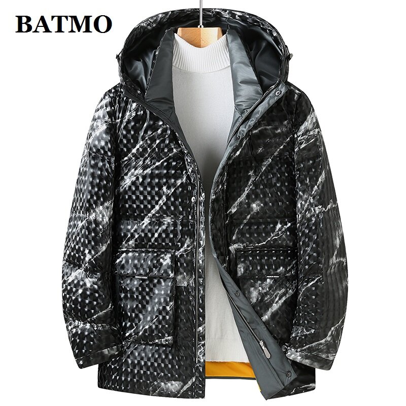 BATMO 2022 새로운 도착 겨울 고품질 90% 흰색 오리 후드 자켓 남자, 남성 두꺼운 따뜻한 파카, 21825