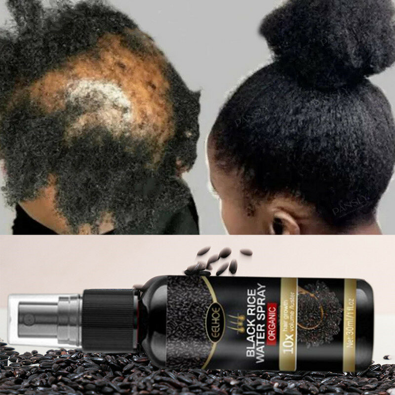 Spray para el cabello de arroz negro, acondicionador para fortalecer el cabello, alisado, previene el adelgazamiento, reparación del cabello seco