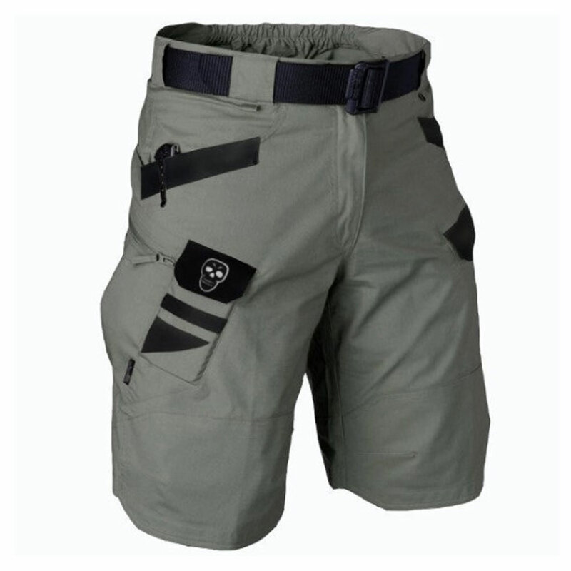 Schädel Retro Print Cargo Shorts Männer | Sommer Fünf-Punkt-Casual-Shorts für Männer mit passender Tasche