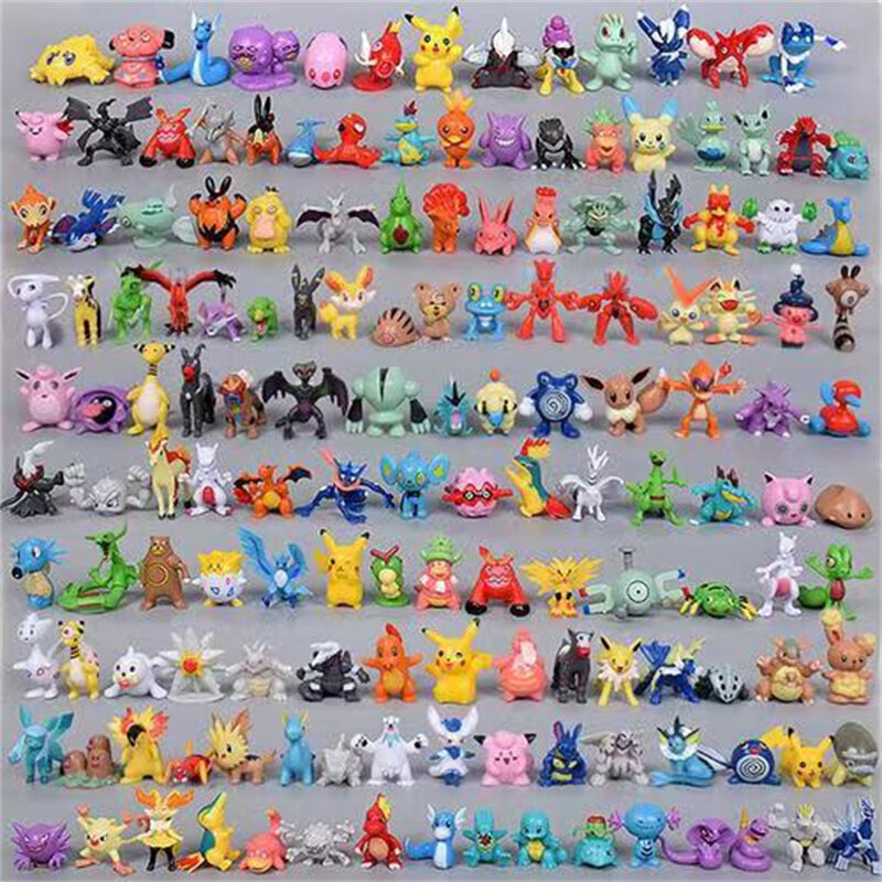 Coffret cadeau de figurines Pokémon Pikachu pour enfants, jouets d'action, véritable figurine d'anime, cadeau de Noël, 3-144 pièces