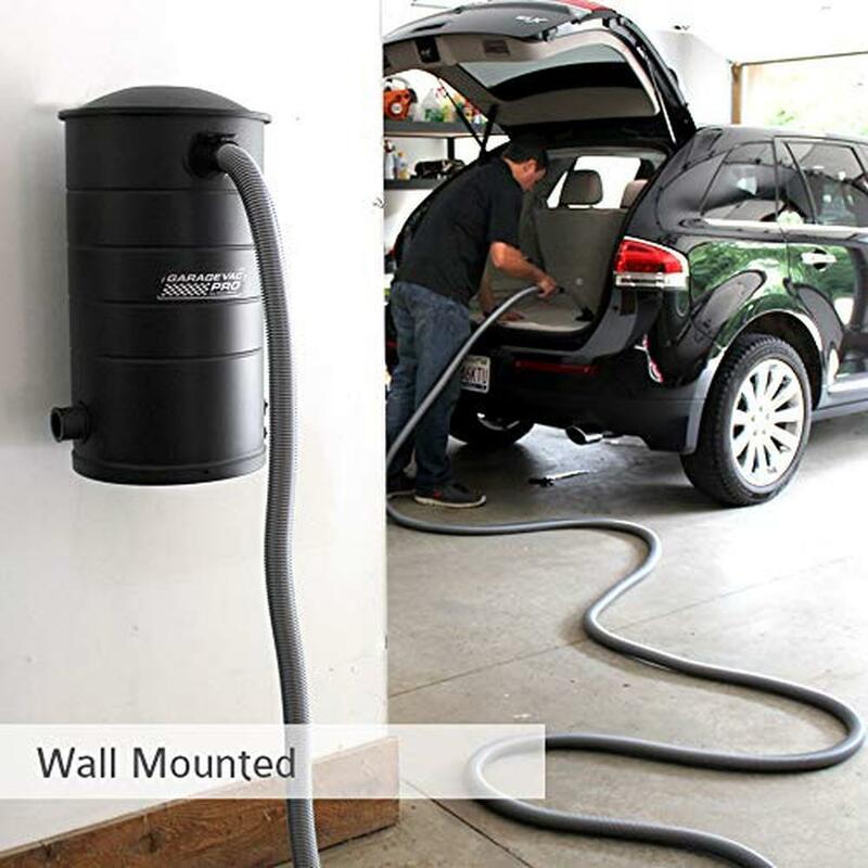 Professional Wall Mounted Garage and Car Vacuum with 50ft Hose and Tools Galvannealed Steel 7 Gal Capacity Big 5.7" Motor Sealed