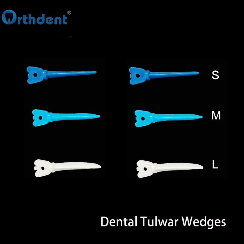 120 szt. Klinów dentystycznych Tulwar wkładów do systemu matryc segmentowych z otworami jednorazowe plastikowe kliny S/M/L produkt stomatologiczny