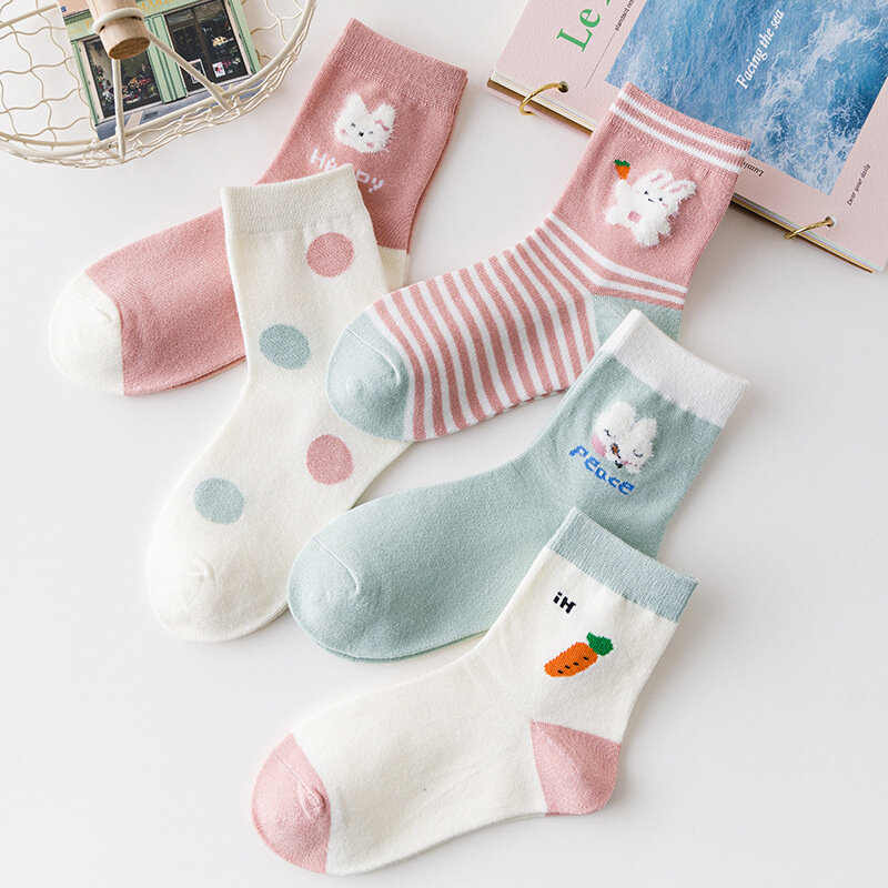 Детские носки для маленьких девочек, весенние хлопковые носки для малышей, детские носки для девочек с мультяшным рисунком Love. Летние носки 8 пар