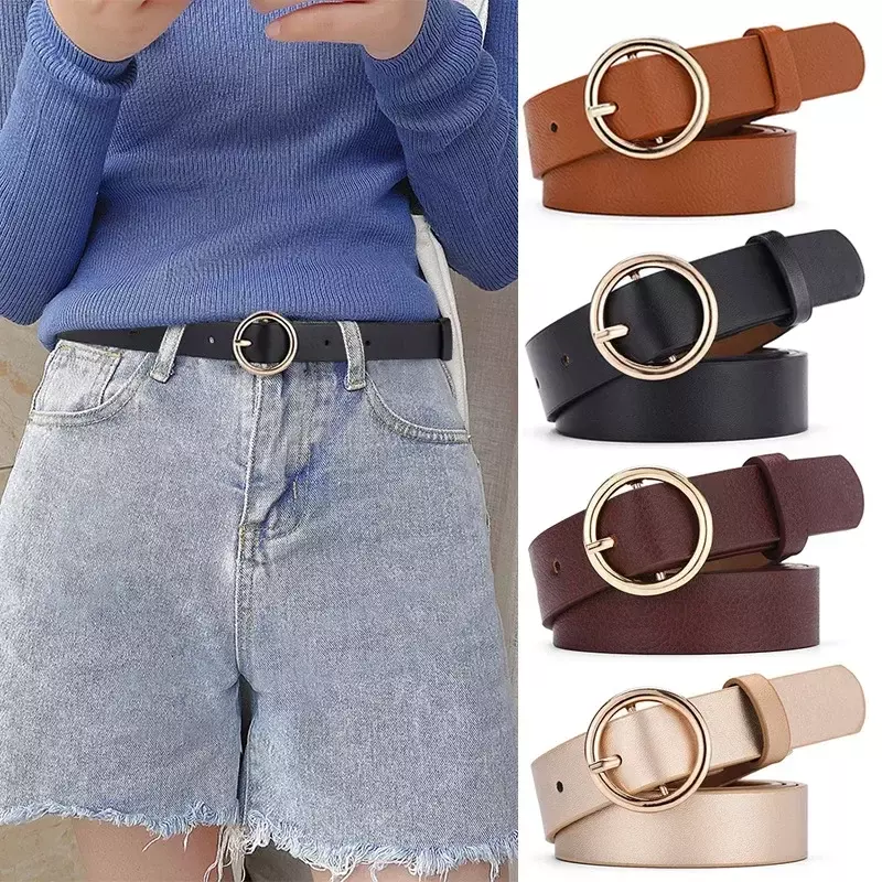 2024 New Women's Leather Belt High-quality Retro Luxury Brand Fashionable Elegant and Minimalist Solid Color Belt