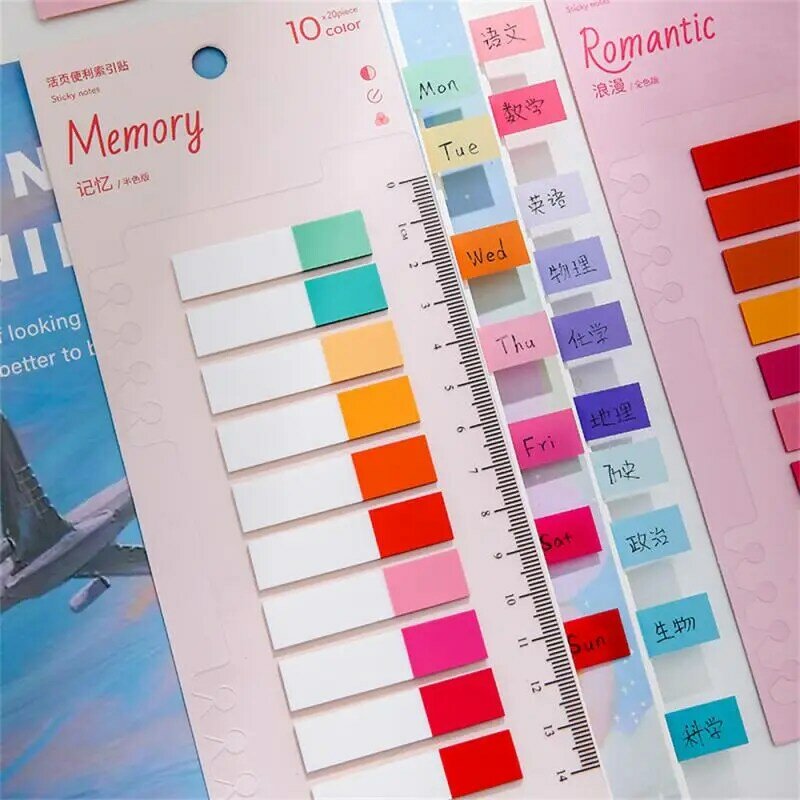 1/2PCS  Index Tabs With Ruler Writable File Tabs Flags Colored Page Markers Labels For Reading Notes Books School Office
