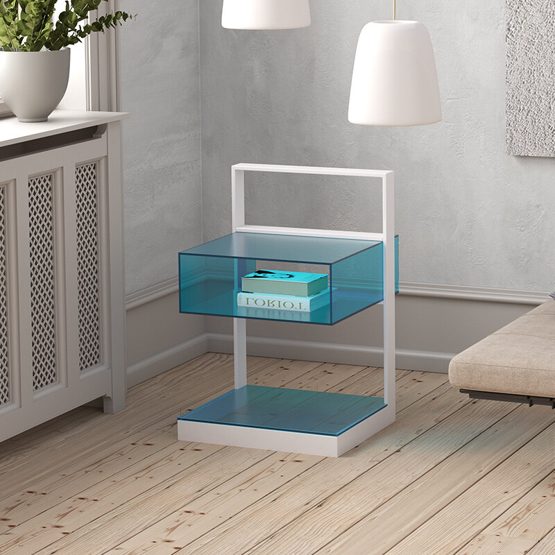Nordic Creative Acrylic Tea Table Home Living Room Small Tables Design Auxiliary Tables Sofa Side Table Portable Storage Cabinet