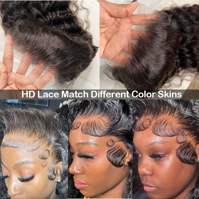Wig Frontal gelombang dalam 13x6 13X4 6X6 HD Wig penutup renda untuk wanita Wig manusia tanpa lem 30 inci Wig rambut manusia depan keriting