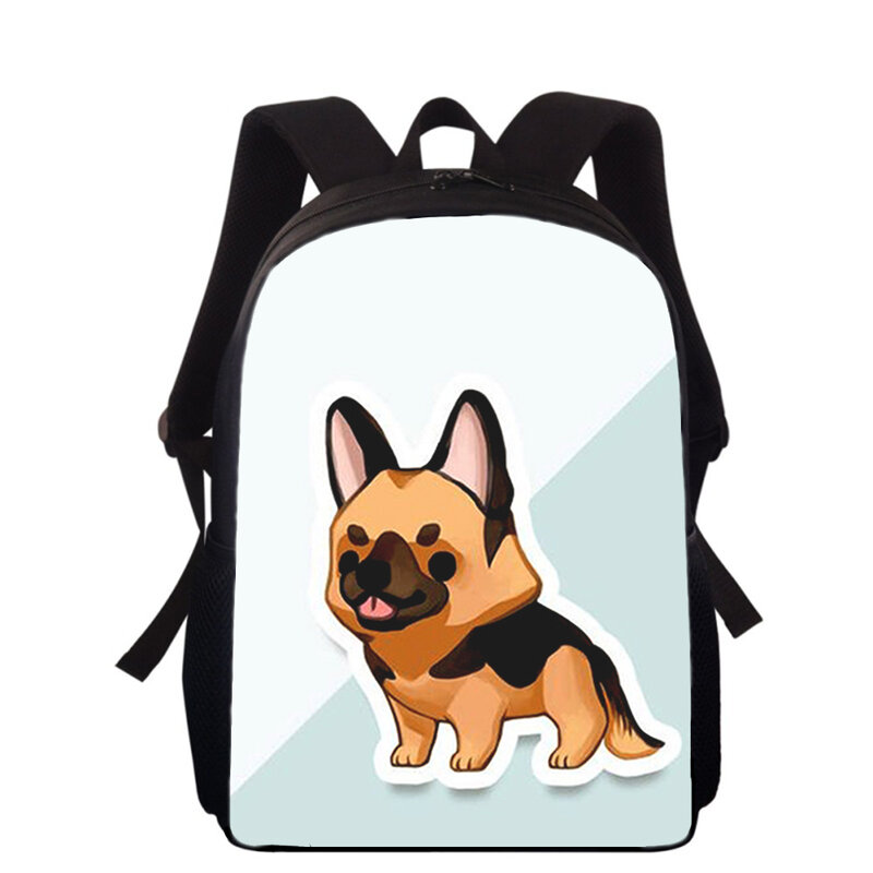 Mochila con estampado 3D de perro cachorro de dibujos animados para niños, mochilas escolares de primaria para niños y niñas, mochilas para libros escolares para estudiantes, 16"