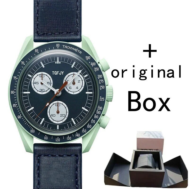 Najlepszy prezent Męski oryginalny zegarek w pudełku Plastikowa obudowa Zegarek z kodem czasu Eksploracja Planet AAA Męski zegarek