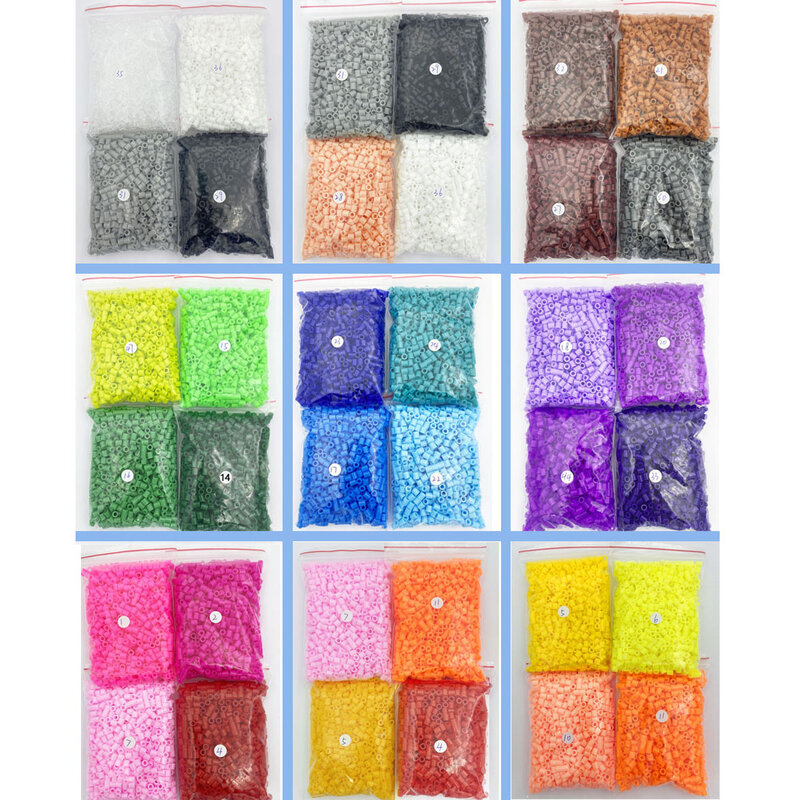 퓨즈 픽셀 퍼즐 아이언 비즈, 혼합 색상, 어린이 하마 비즈, Perler 비즈, DIY 고품질 수제 기, 5mm, 4 가지 색상, 2000PCs