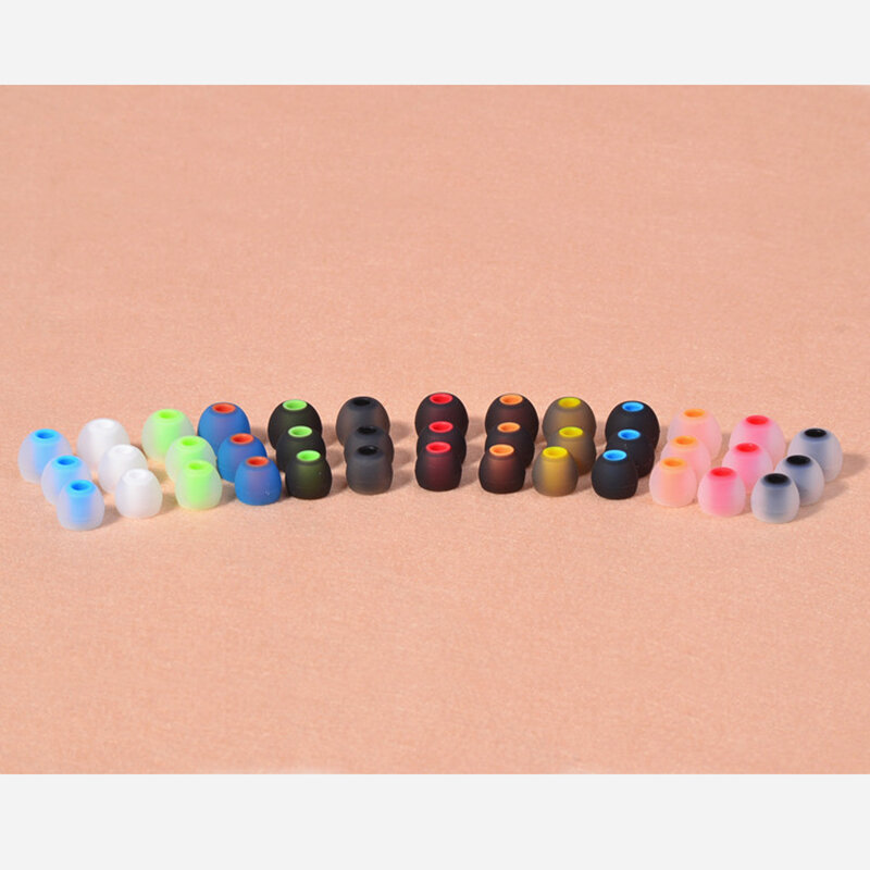 3.8mm Soft Silicone In-Ear Earphone Covers Earbud Tips Ear Buds Eartips Dual Color Ear Pads Cushion For Headphone 10pcs/5pairs