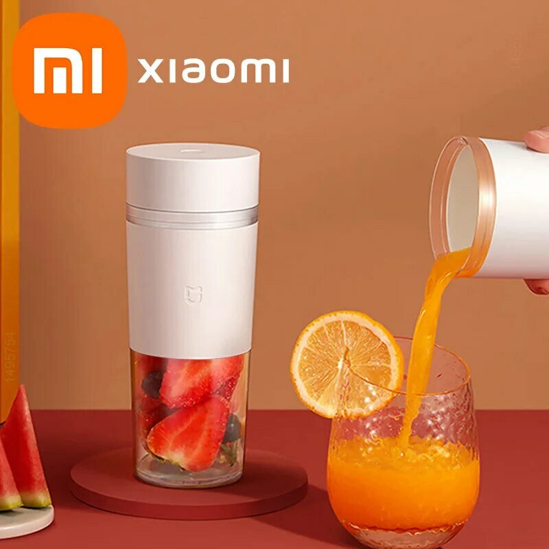 Xiaomi Mijia przenośna sokowirówka kubek 300ml Mini elektryczny blender do soków robot kuchenny do owoców akumulator mikser kuchenny szybkie wyciskanie soku