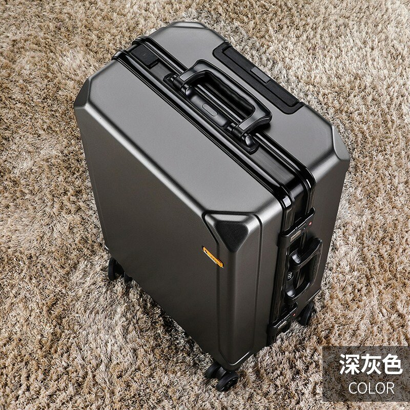 Neue Mode Roll gepäck Aluminium rahmen USB Ladewagen Koffer 20/24/26/28 Zoll Studenten Passwort Reisegepäck