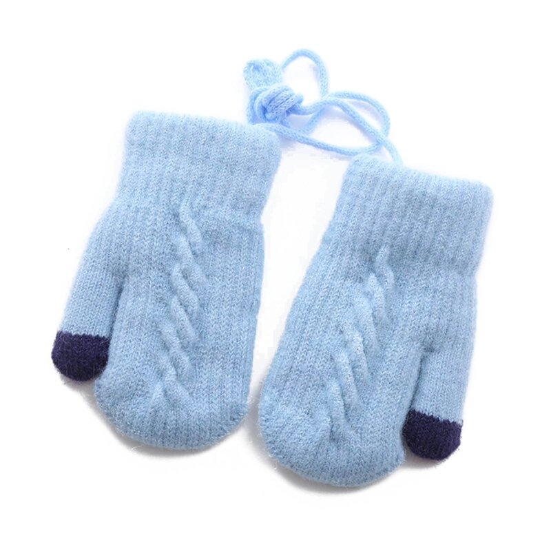 Warm Knitted Gloves Stylish Neck Hanging Kids Knit Mittens for Toddlers Winter Gloves for Boys and Girls Durable Gift