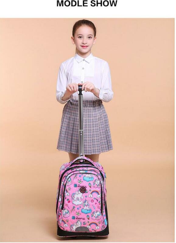 Wózek podróżny plecak torby dla nastolatków plecak szkolny na kółkach plecak dla dzieci na kółkach duże koła Rolling torby bagażowe