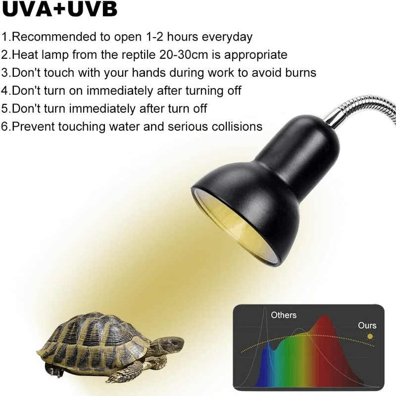 หลอดไฟความร้อนสัตว์เลื้อยคลานเต่าจับเวลา25/50W UVA UVB สำหรับจิ้งจกงูสัตว์ครึ่งบกครึ่งน้ำสัตว์ขนาดเล็ก