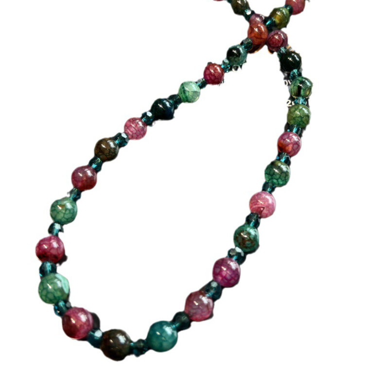 Collana di perline di vetro colorato con perline fatte a mano di temperamento Vintage per gioielli girocollo per feste regalo da ragazza da donna all'ingrosso